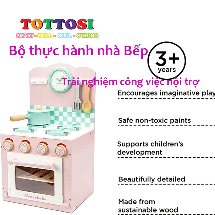 Quà tặng Bộ đồ chơi nhà bếp dành cho bé yêu bằng gỗ an toàn